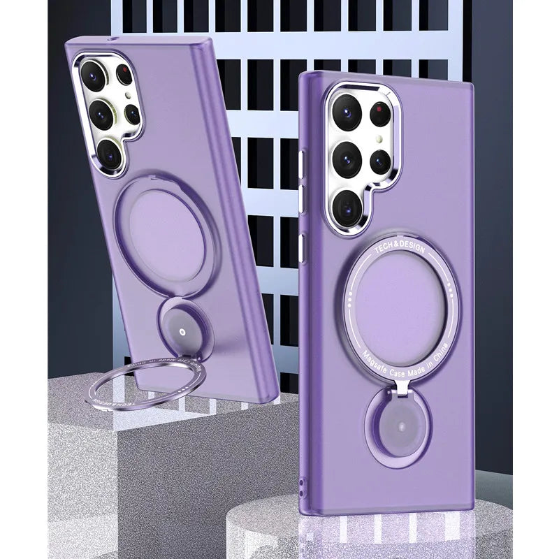 360° Swivel Stand Case For Samsung Electroplated Lens Hole Cover