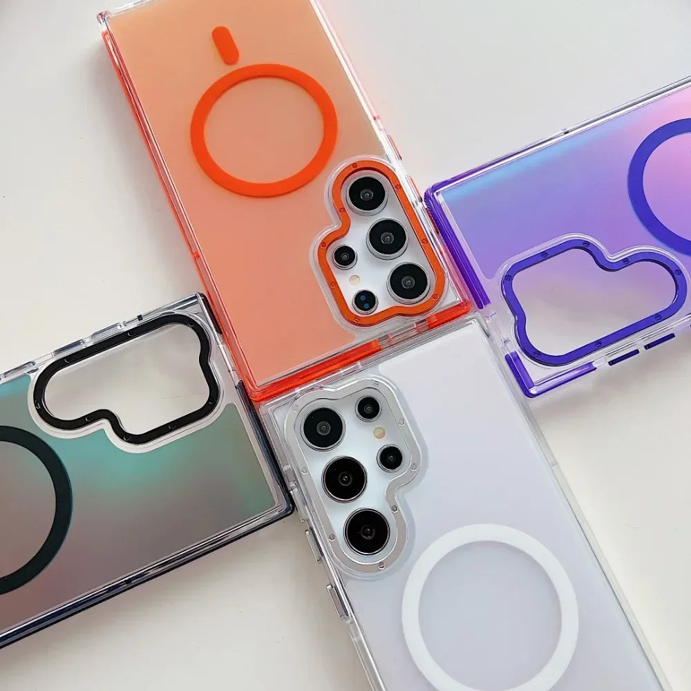 Colorful metal lens Magnetic case for Samsung