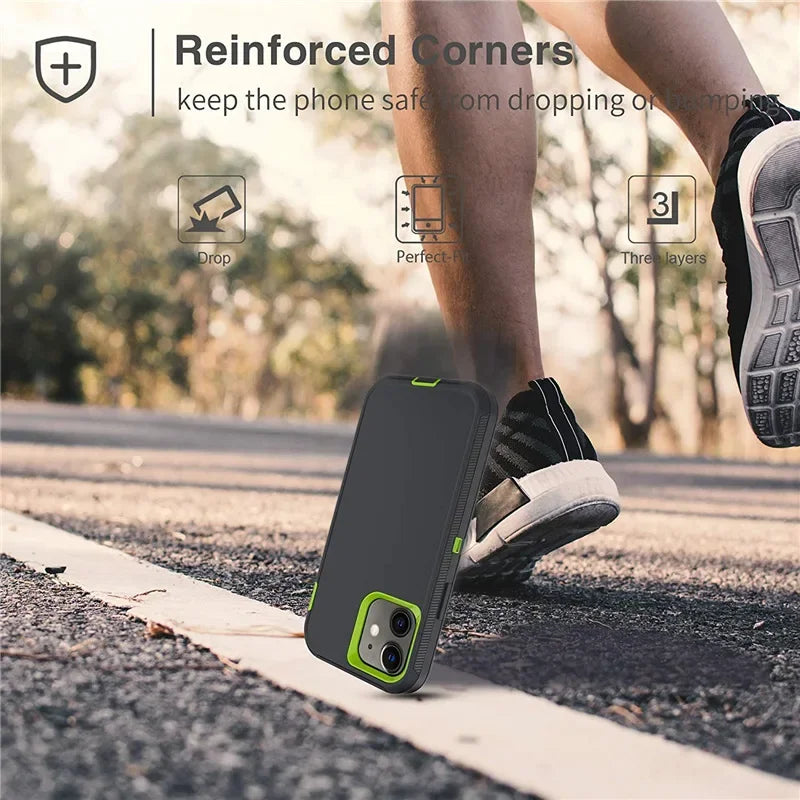 3 in 1 heavy-duty shock-absorbing strap strap clip phone case suitable for Samsung