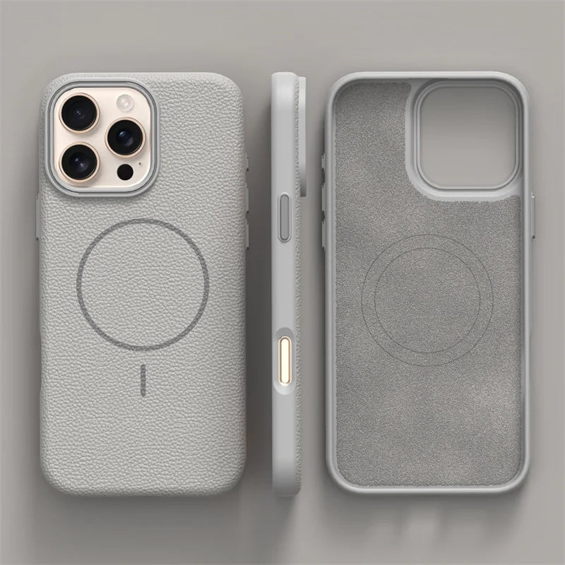 Ultra thin and simple lychee pattern phone case for iPhone