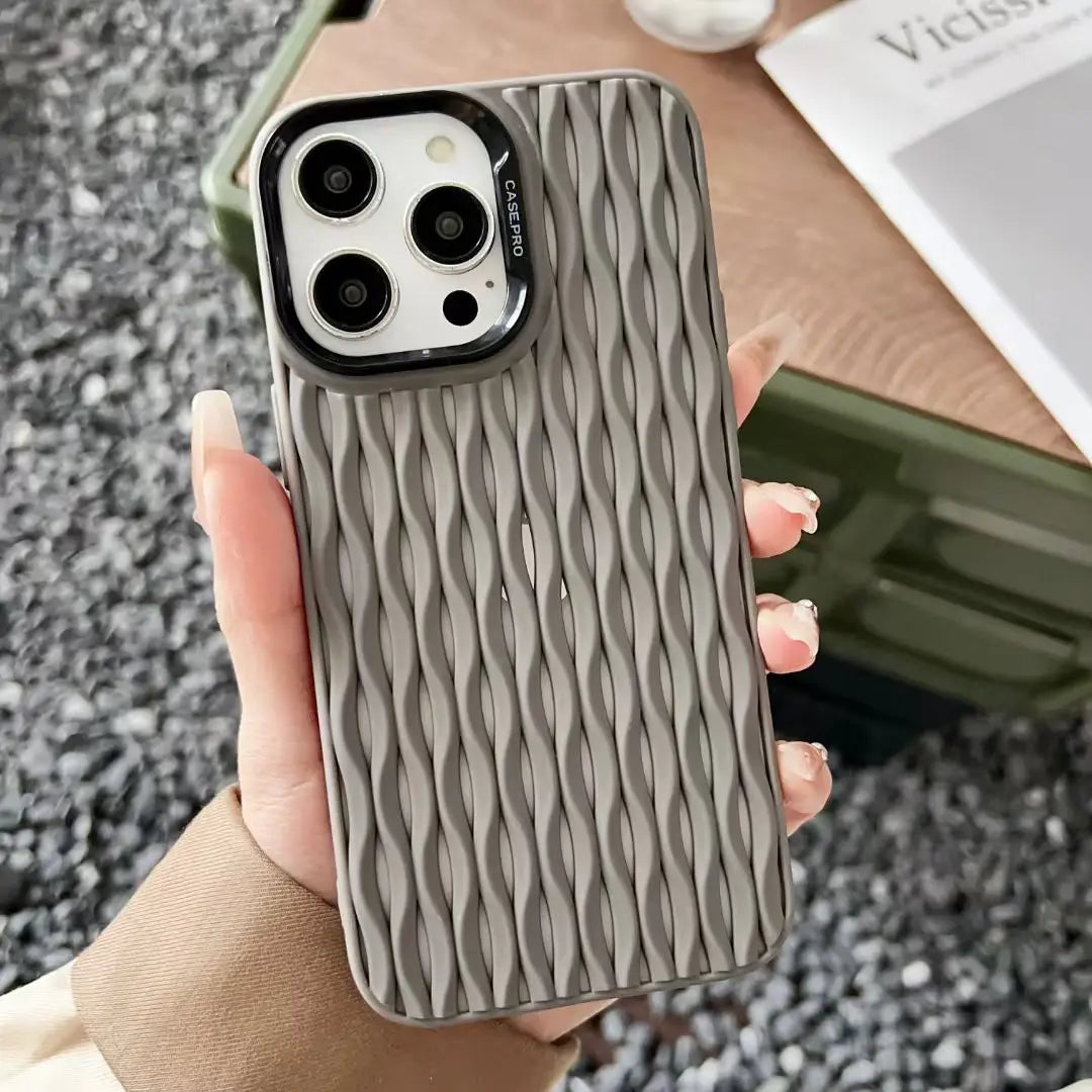 Breathable Heat Mesh Woven Pattern Silicone Case For iPhone