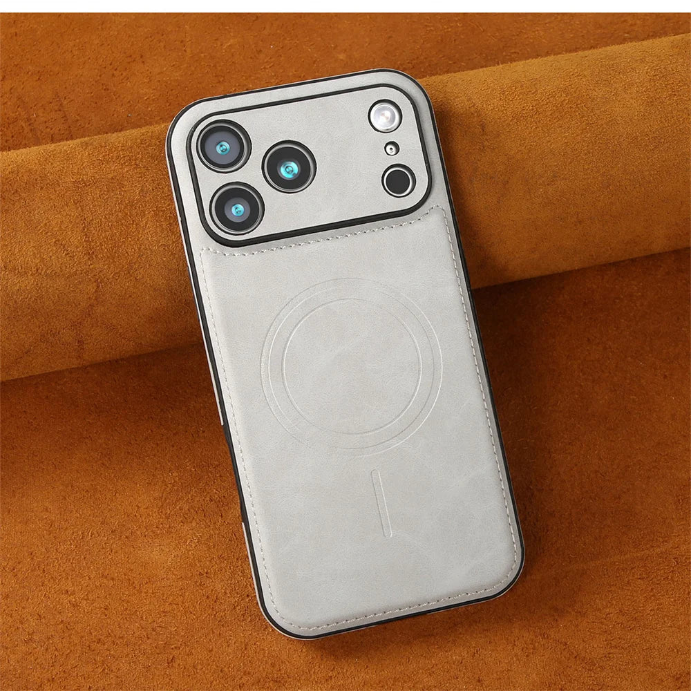 Luxury Magnetic Leather Case for Apple iPhone MagSafe Cover