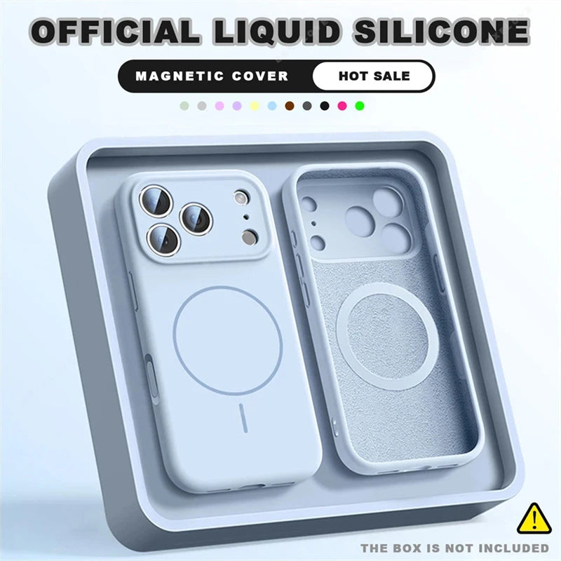 Magnetic Liquid Silicone Phone Case For iPhone