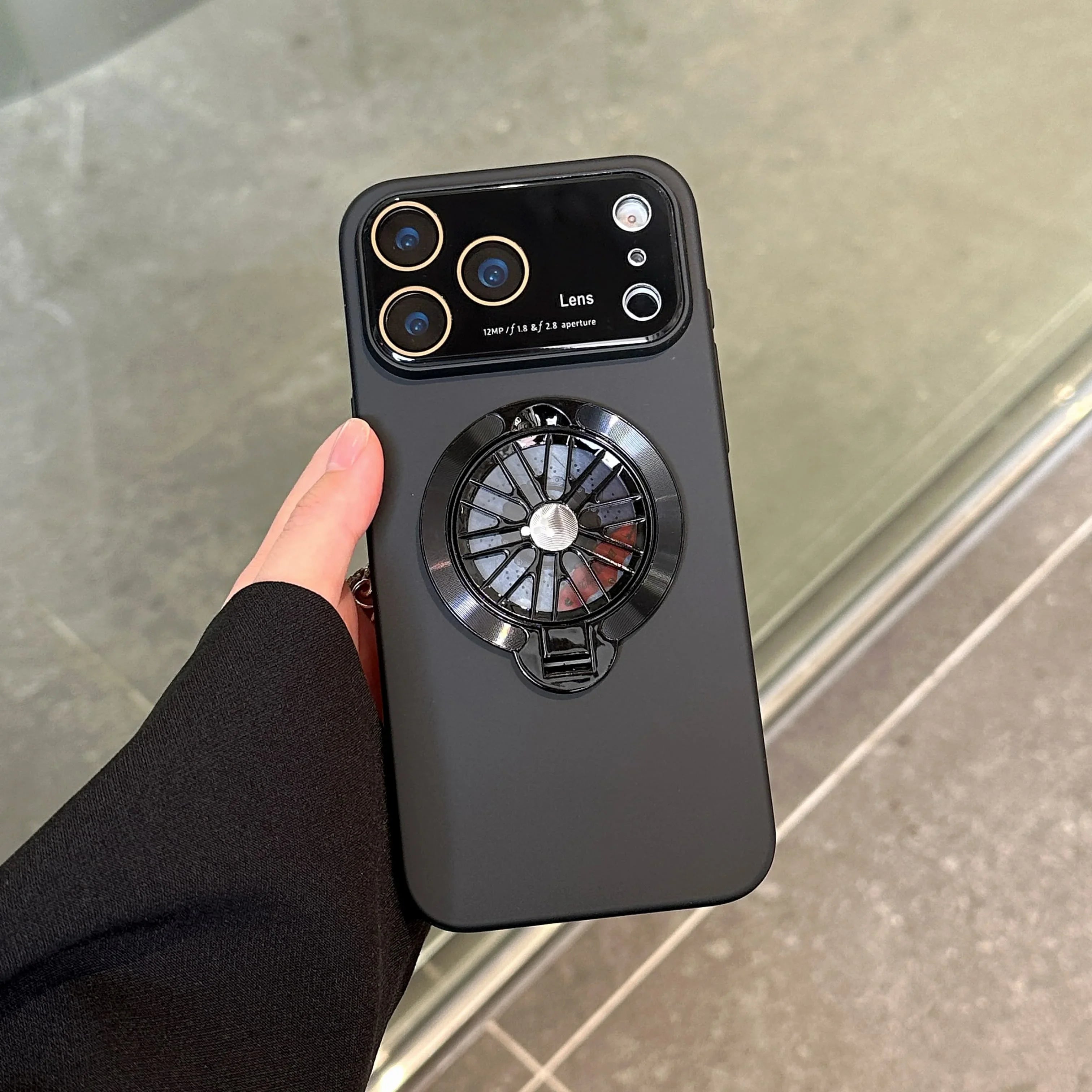 Magnetic Case with 360° Rotating Gyro Stand For iPhone