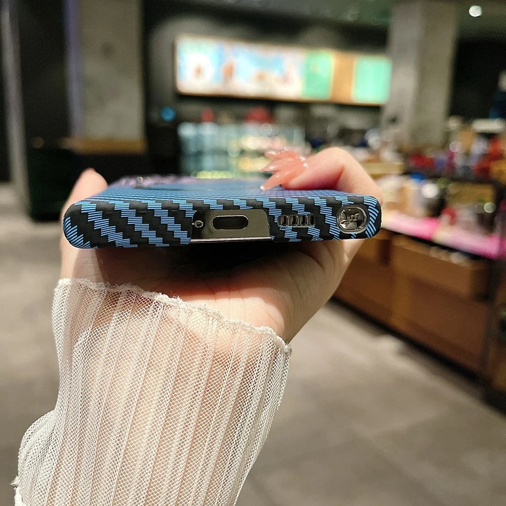Carbon Fiber Magnetic Cover For Samsung For Magsafe