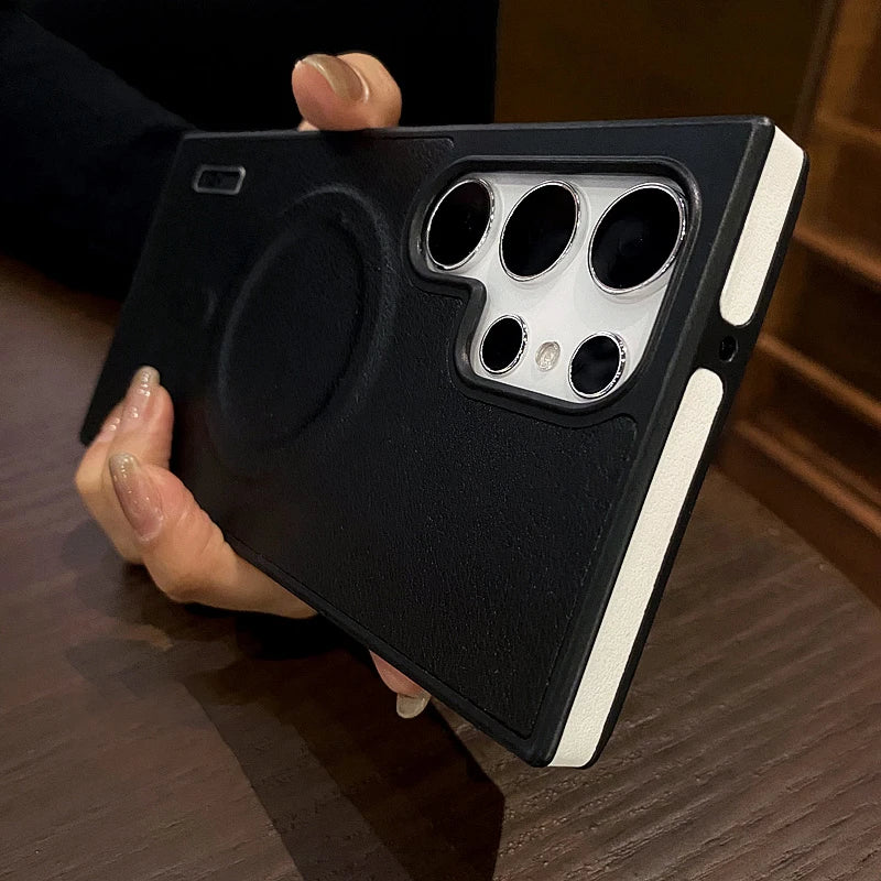 Luxury matte leather shock-absorbing soft phone case suitable for Samsung