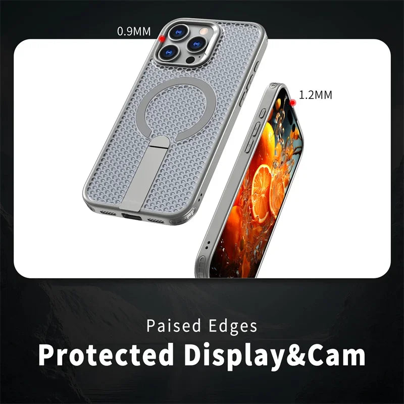 Heat Dissipation Magnetic Wireless Charge Bracket Case For IPhone