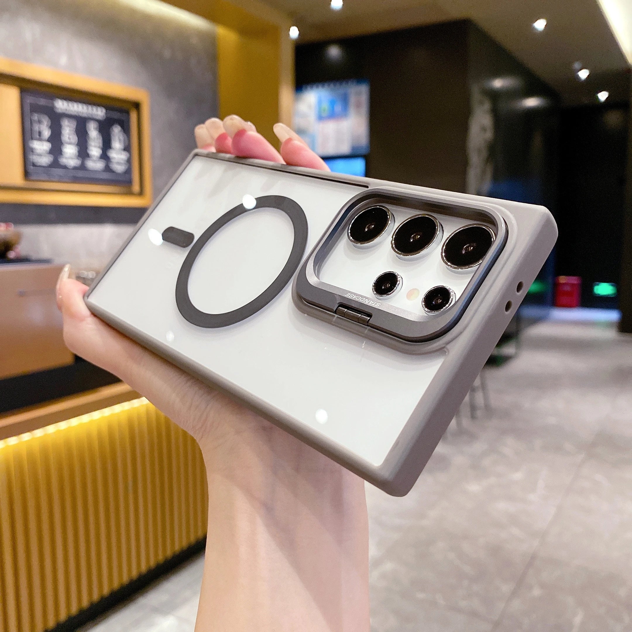 Hidden Camera Lens Holder Clear Case For Samsung