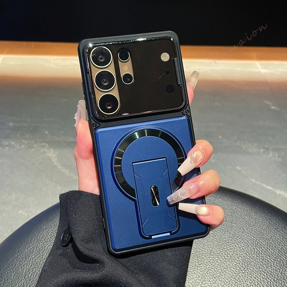 Full-Coverage Shock-Resistant Invisible Stand Case for Samsung