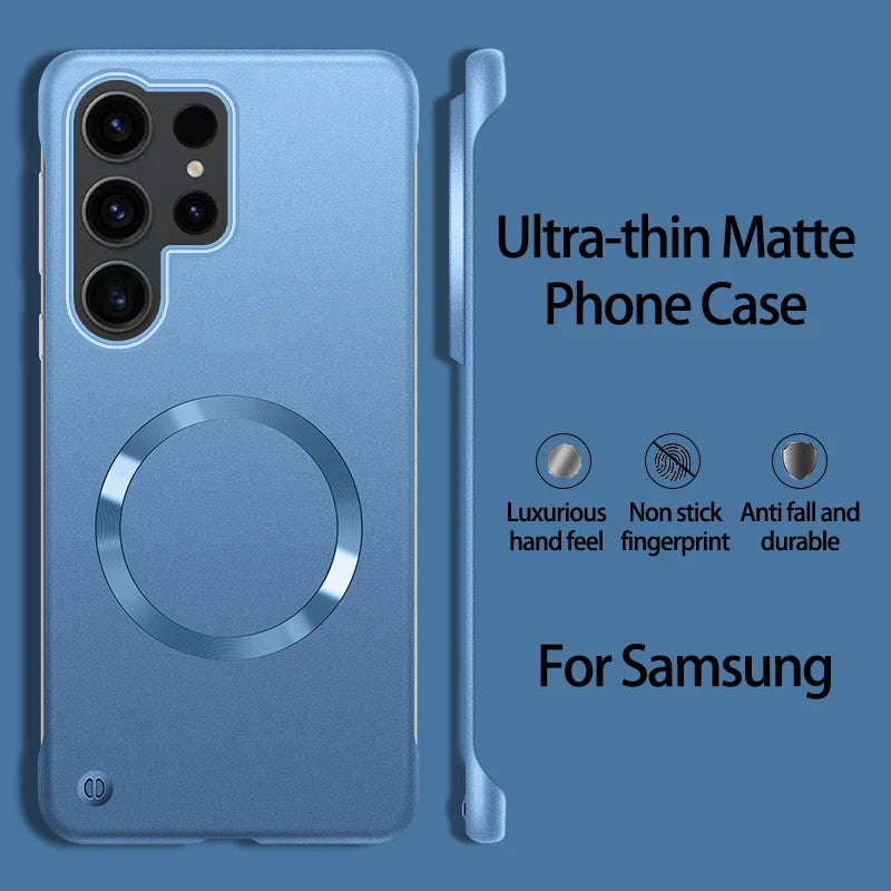 Matte metallic frameless PC hard shell phone case for Samsung