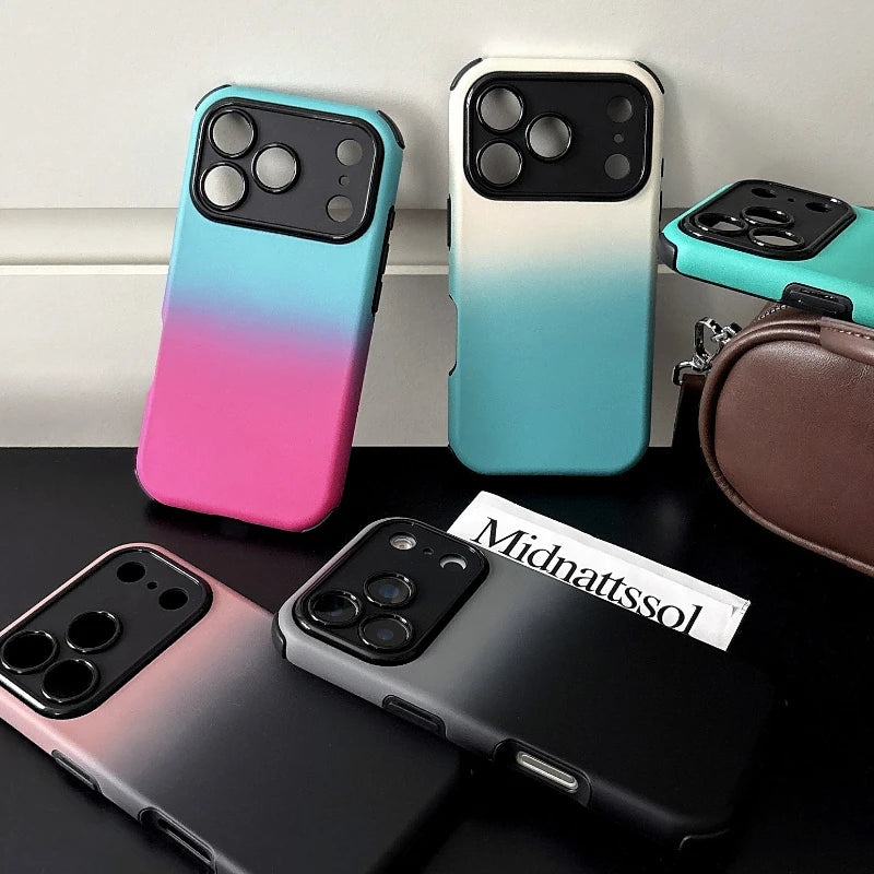 Luxury Gradient 2-in-1 Shockproof Phone Case For iPhone