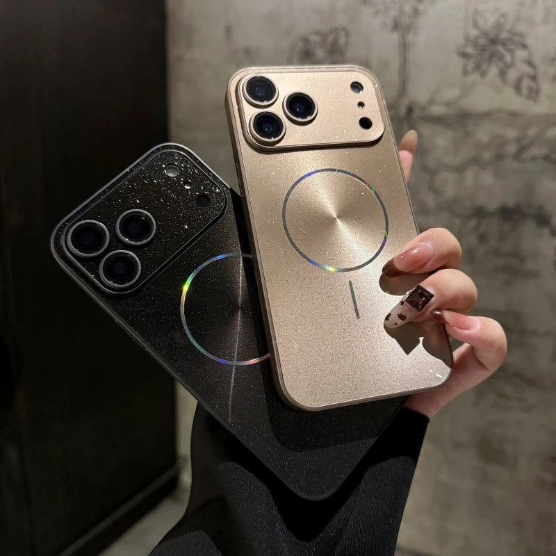 Magnetic Glitter Aurora Glossy Phone Case For Magsafe iPhone