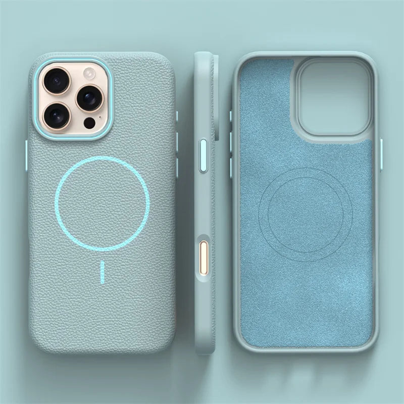 Ultra thin and simple lychee pattern phone case for iPhone