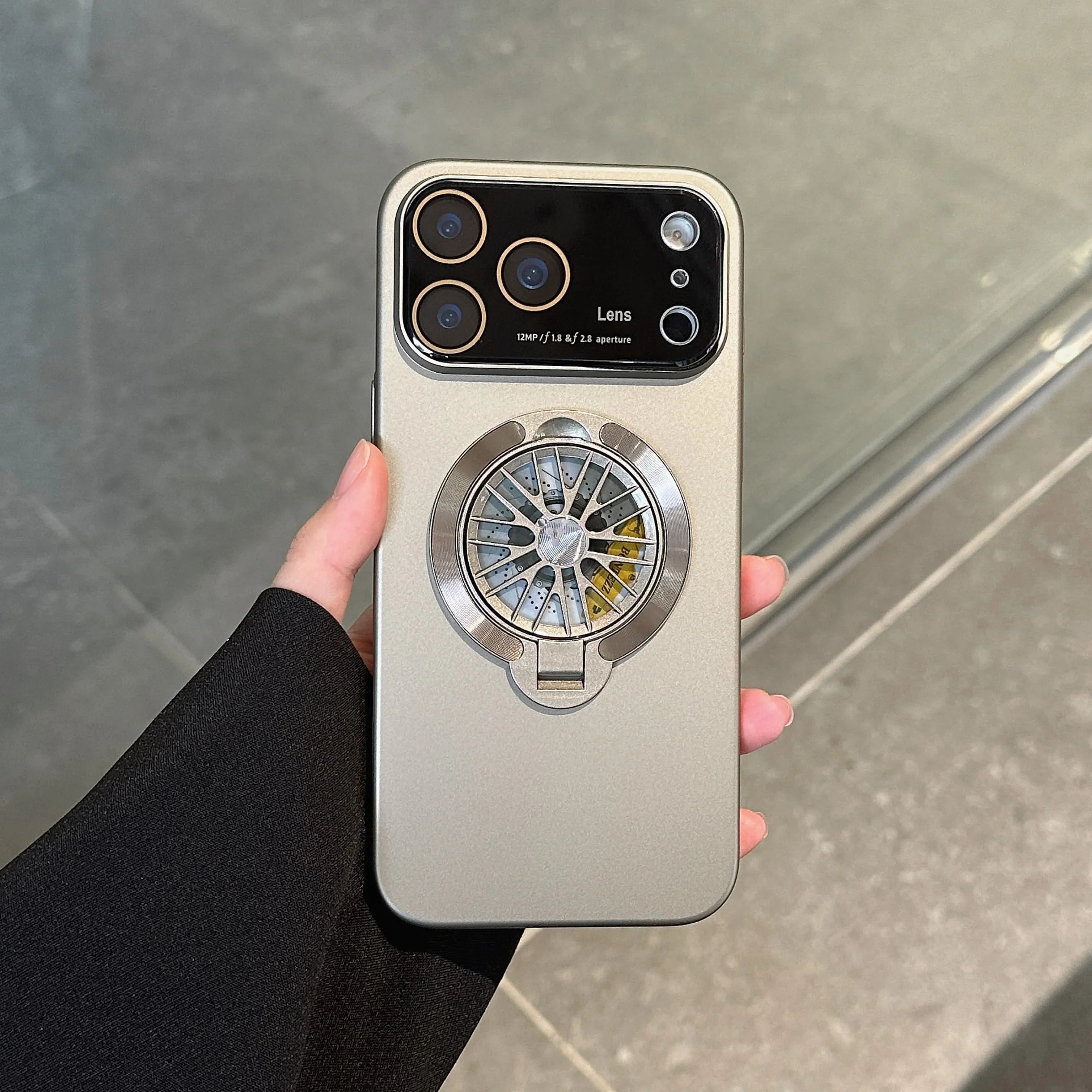 Magnetic Case with 360° Rotating Gyro Stand For iPhone