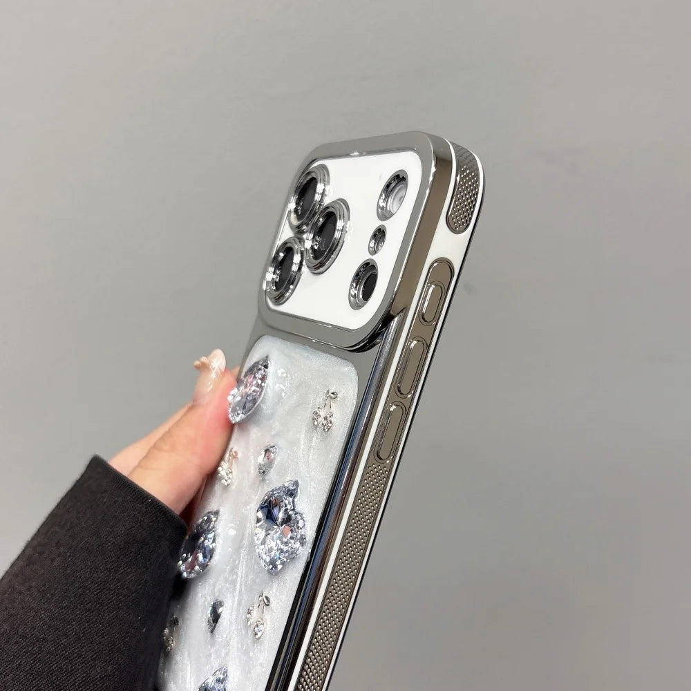 Crystal Bloom Quiet Luxury Phone Case for iPhone