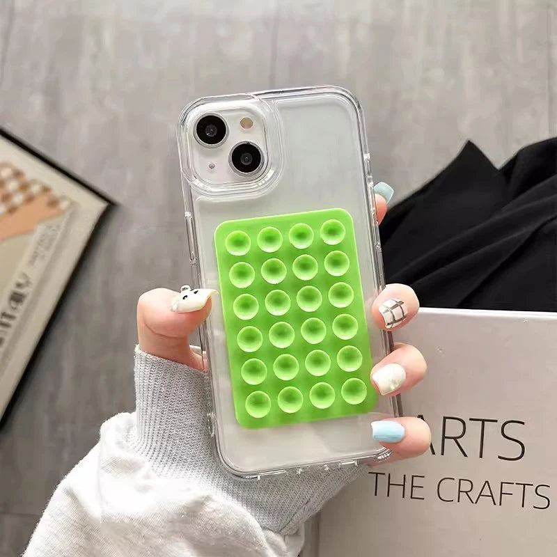 3D suction cup transparent phone case for iPhone