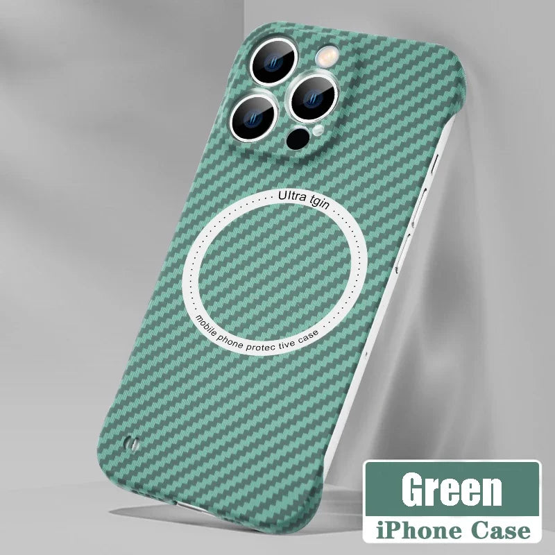 Ultra thin carbon fiber magnetic phone case suitable for iPhone