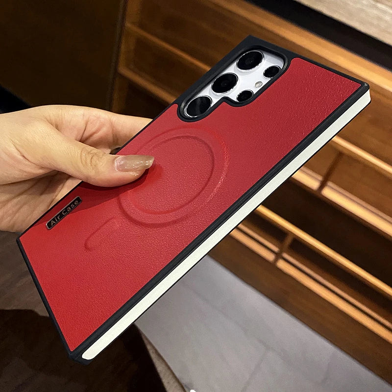 Luxury matte leather shock-absorbing soft phone case suitable for Samsung