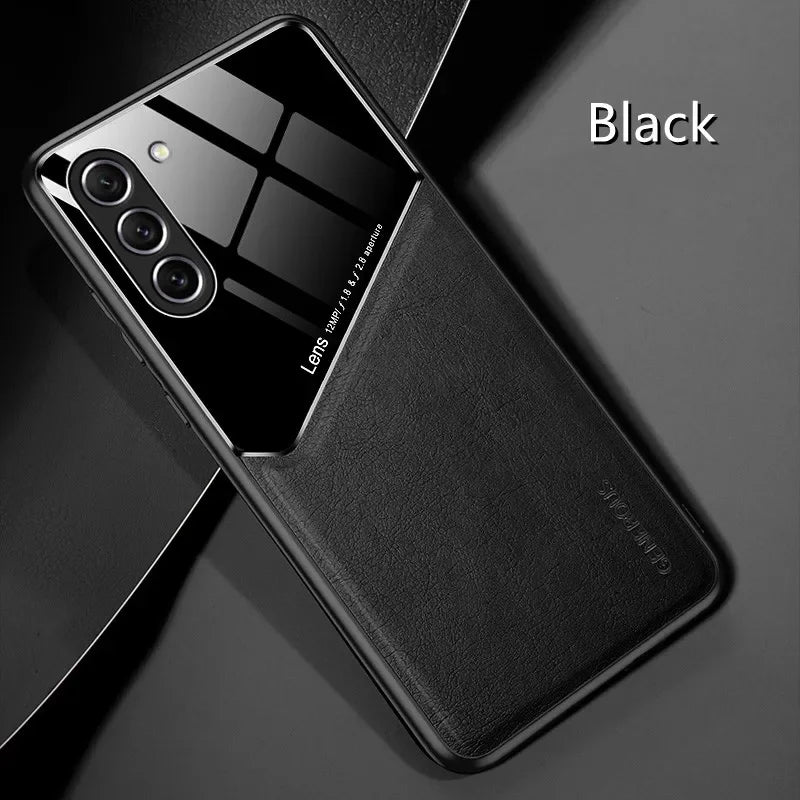 Leather magnetic holder phone case suitable for Samsung