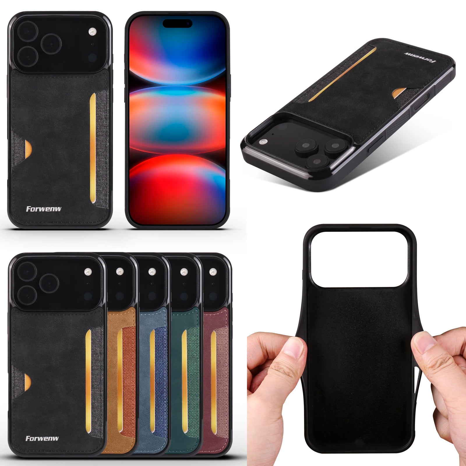 Leather Card Holder Phone Case for iPhone