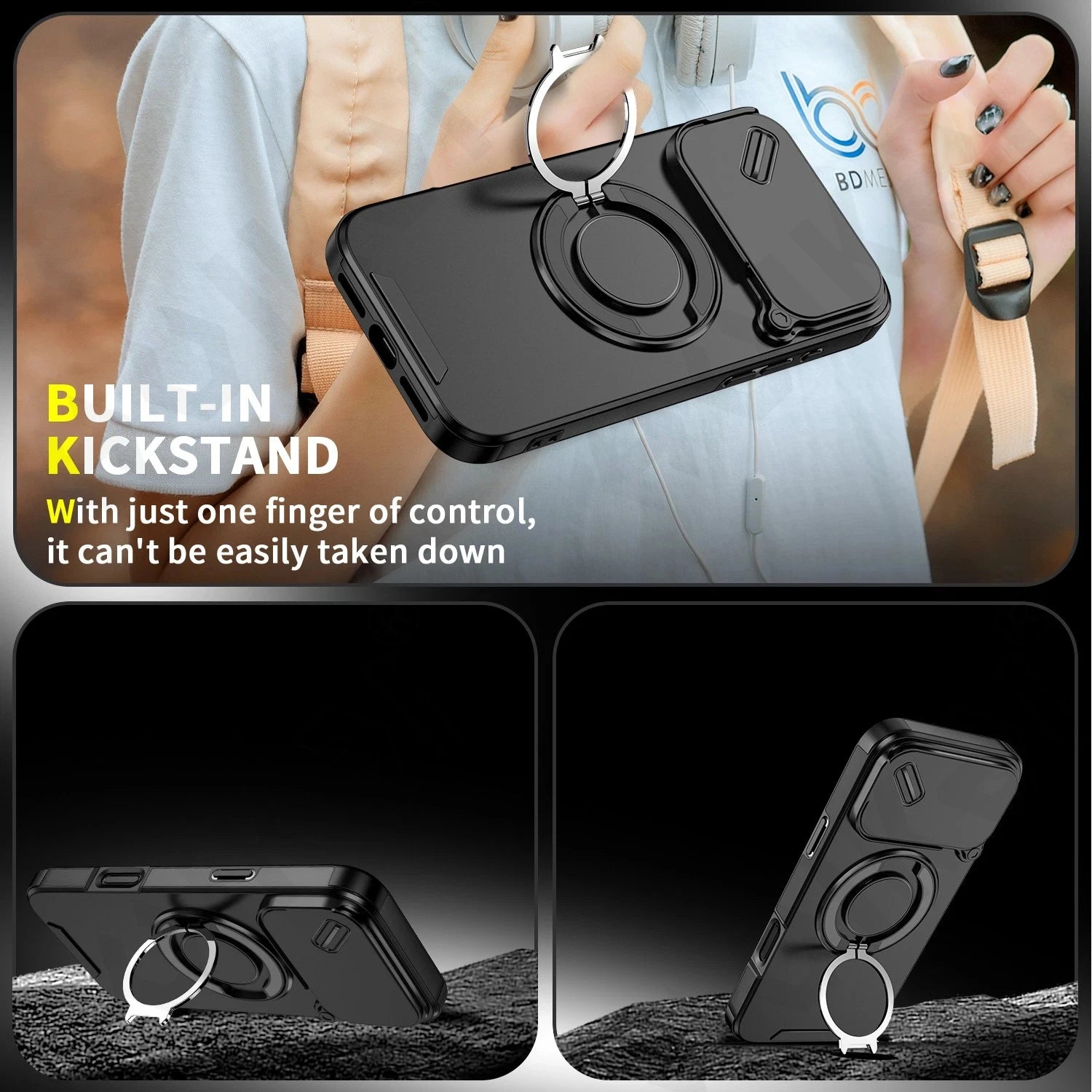 Camera Protection Rugged Ring Shockproof Case  for iPhone