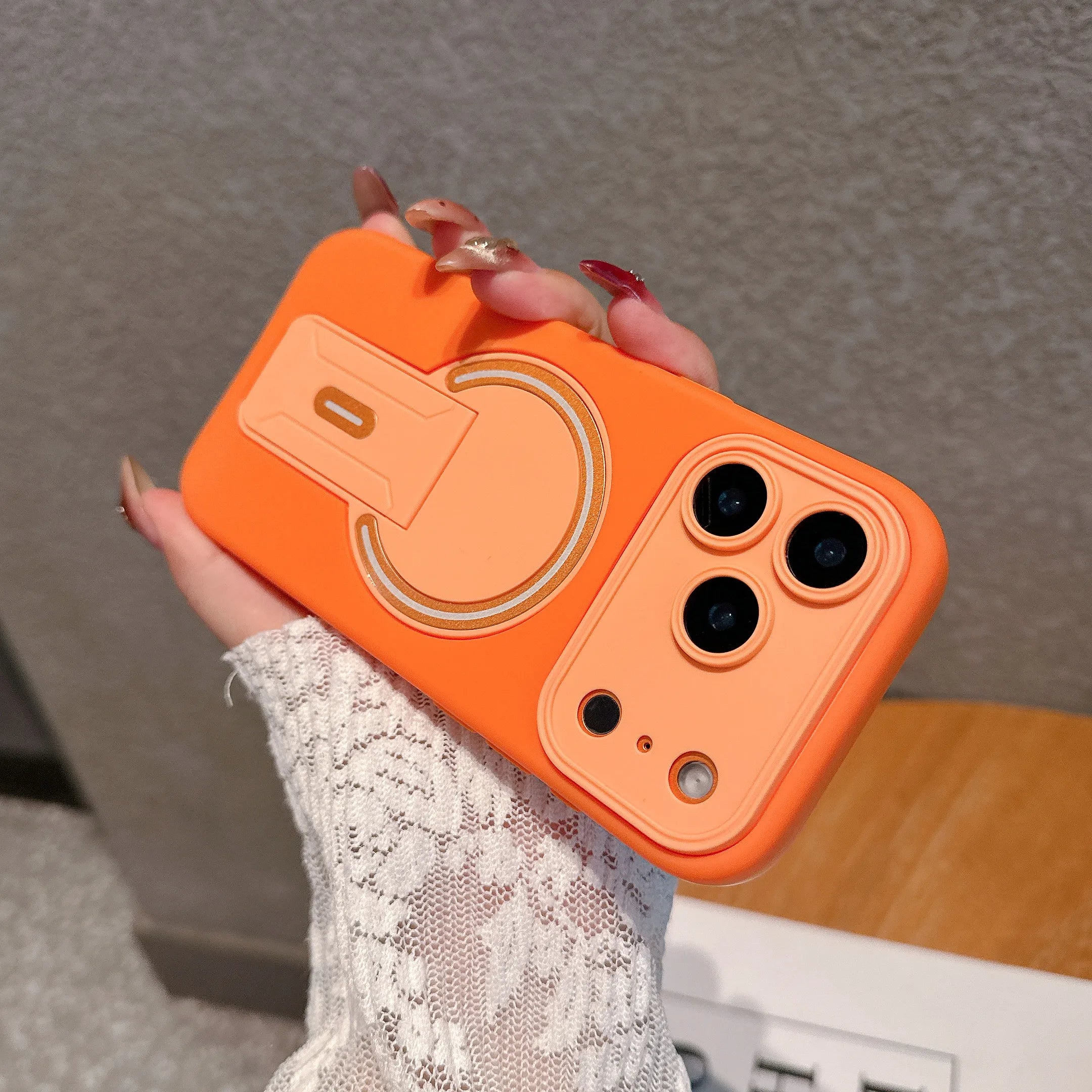 Luxury Magnetic Folding Stand Matte Phone Case For iPhone