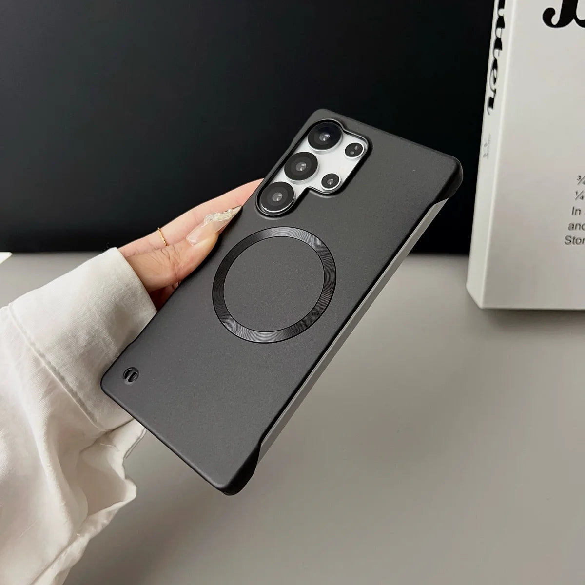 Slim Frameless Metallic Paint For Magsafe Case For Samsung