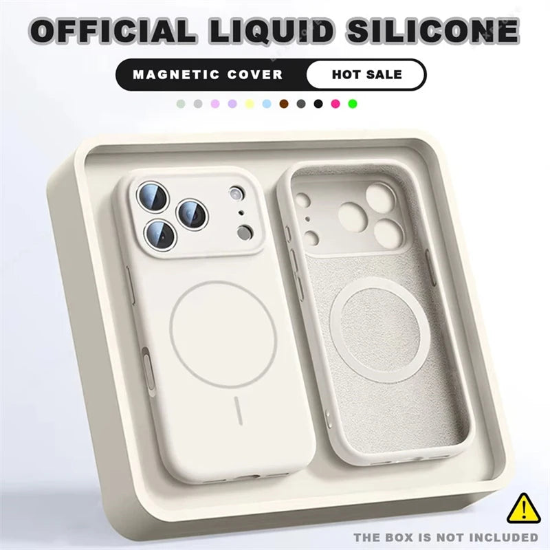 Magnetic Liquid Silicone Phone Case For iPhone