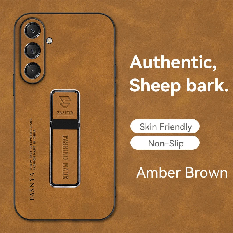 New leather metal stand phone case  for Samsung