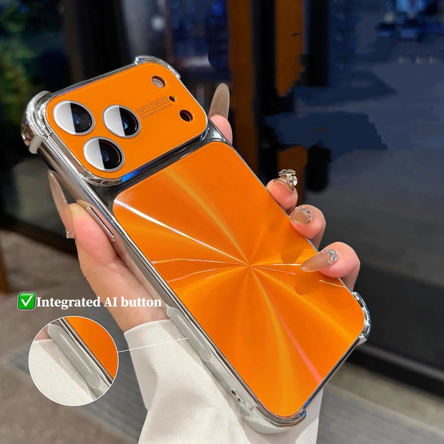 CD Gradient Shockproof Case For iPhone with Lens Protector