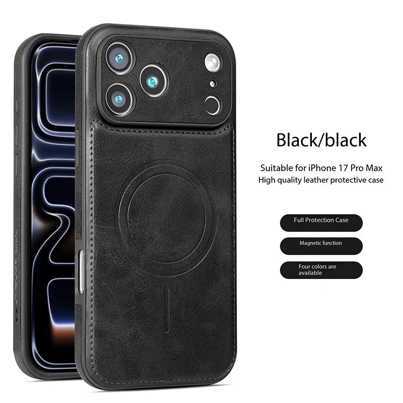 Luxury Magnetic Leather Case for Apple iPhone MagSafe Cover