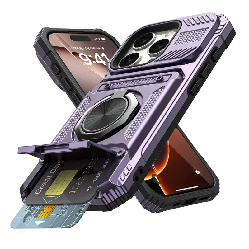 Magnetic stand-type card slot phone case for iPhone