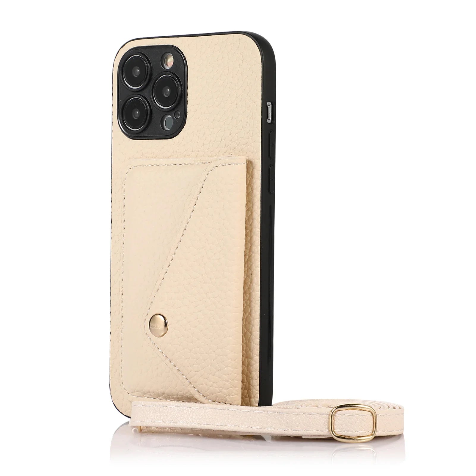 Leather Phone Case Wallet & Crossbody Strap For iPhone
