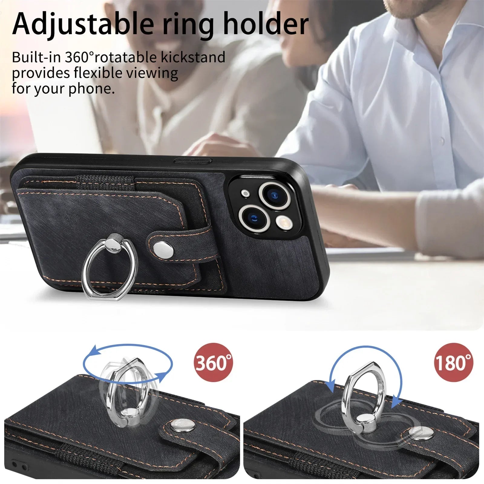 Leather Wallet Card Slot  Magnetic Phone Case for IPhone