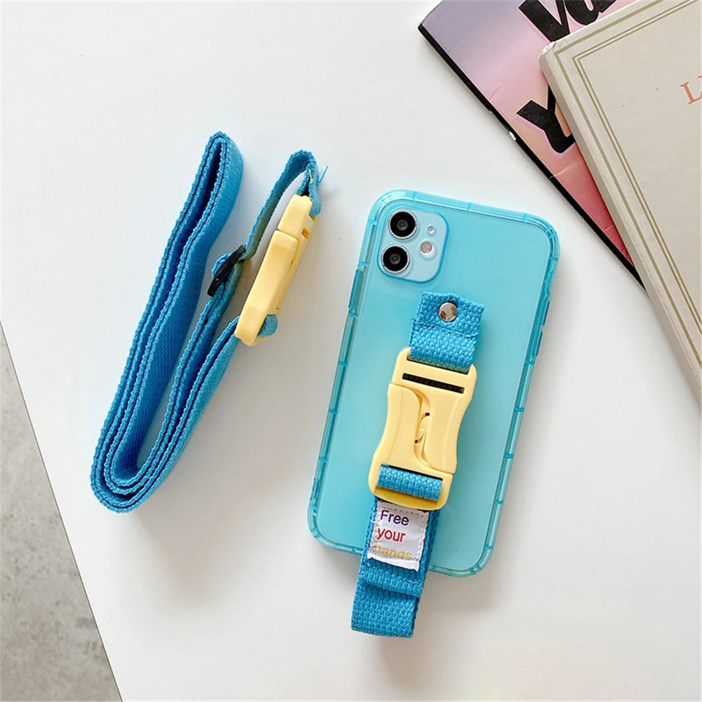 Fluorescent wristband transparent silicone phone case for iPhone