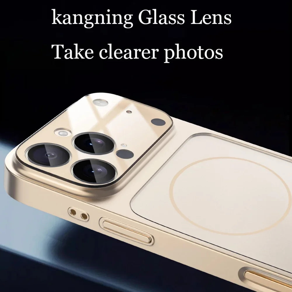 Frosted Large Window Case with Lens Film For iPhone