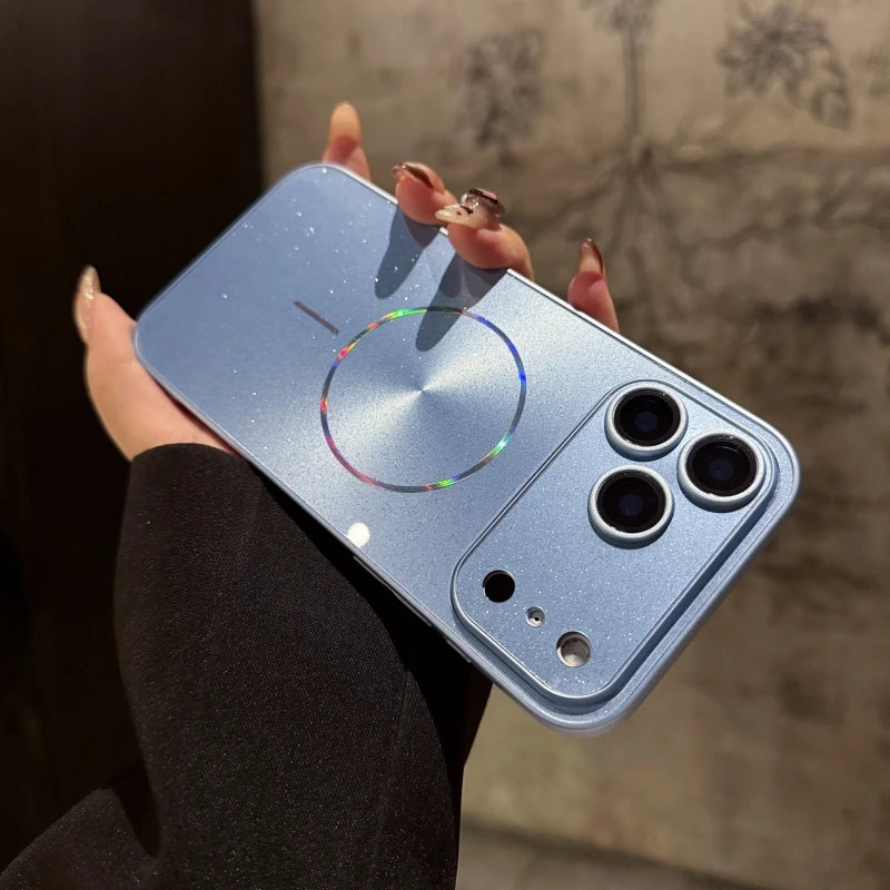 Magnetic Glitter Aurora Glossy Phone Case For Magsafe iPhone