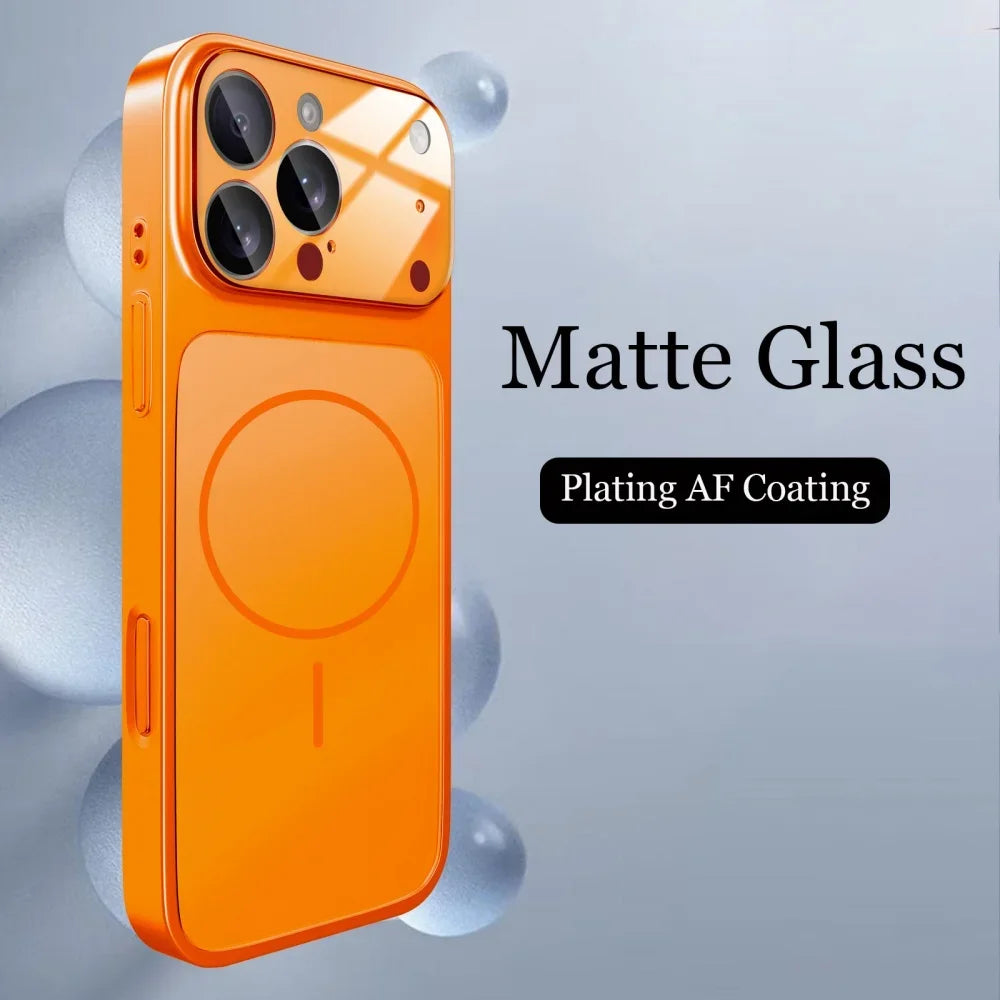 Frosted Large Window Case with Lens Film For iPhone