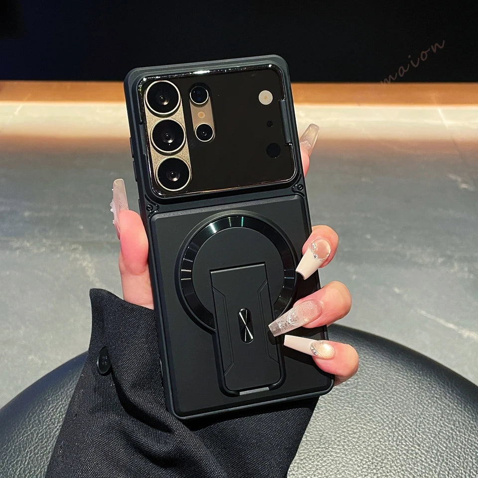 Full-Coverage Shock-Resistant Invisible Stand Case for Samsung