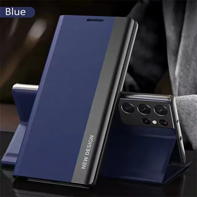 Leather Plating Magnetic Case For Samsung