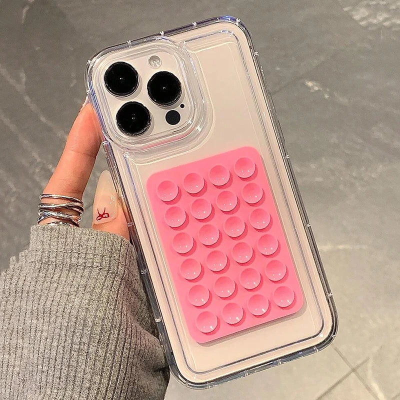 3D suction cup transparent phone case for iPhone