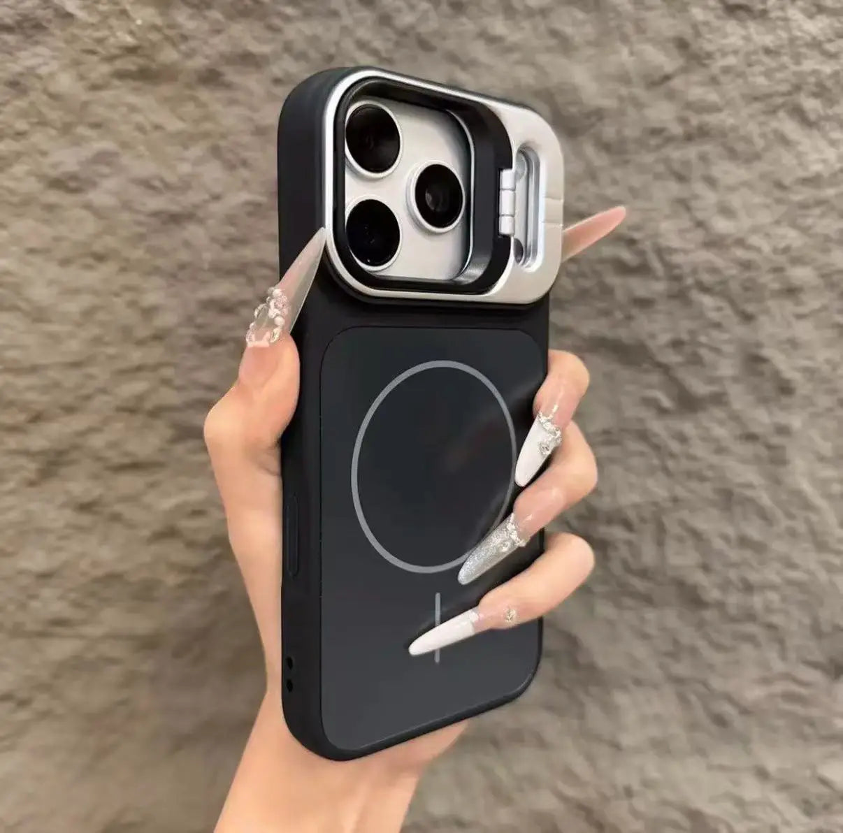 Matte Bumper Lens Stand For Magsafe Magnetic Case For iPhone