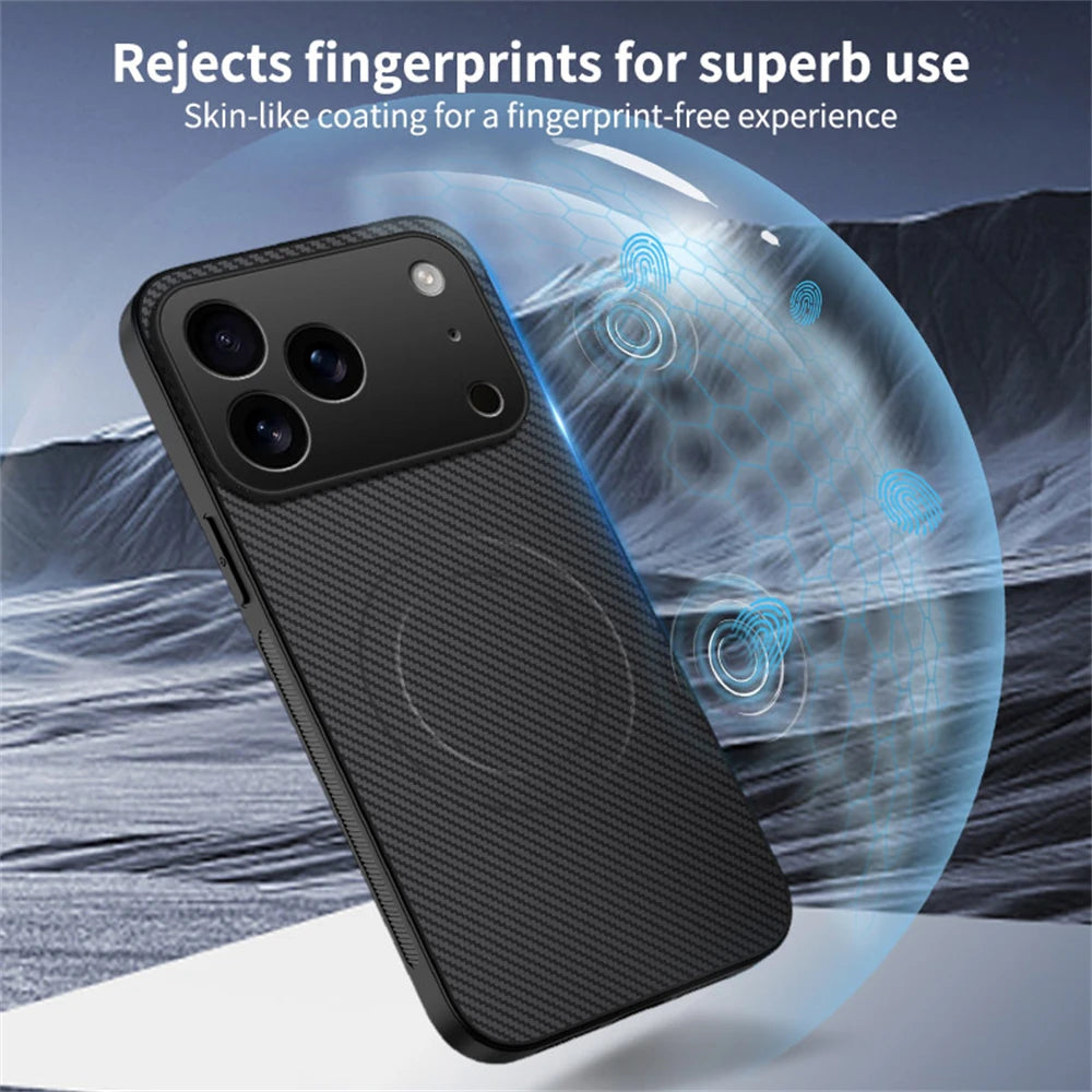 Ultra Thin Carbon Fbier Magnetic Leather Case for iPhone