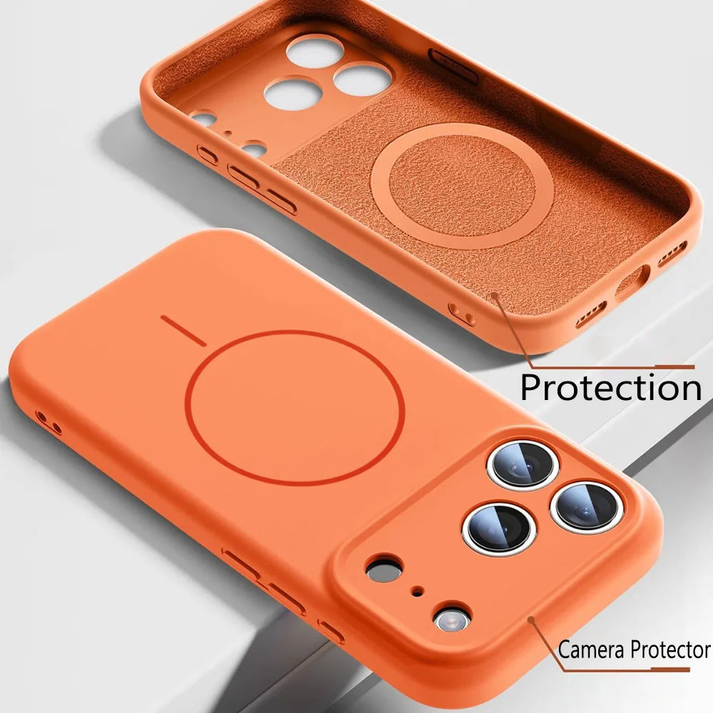 Magnetic Liquid Silicone Phone Case For iPhone