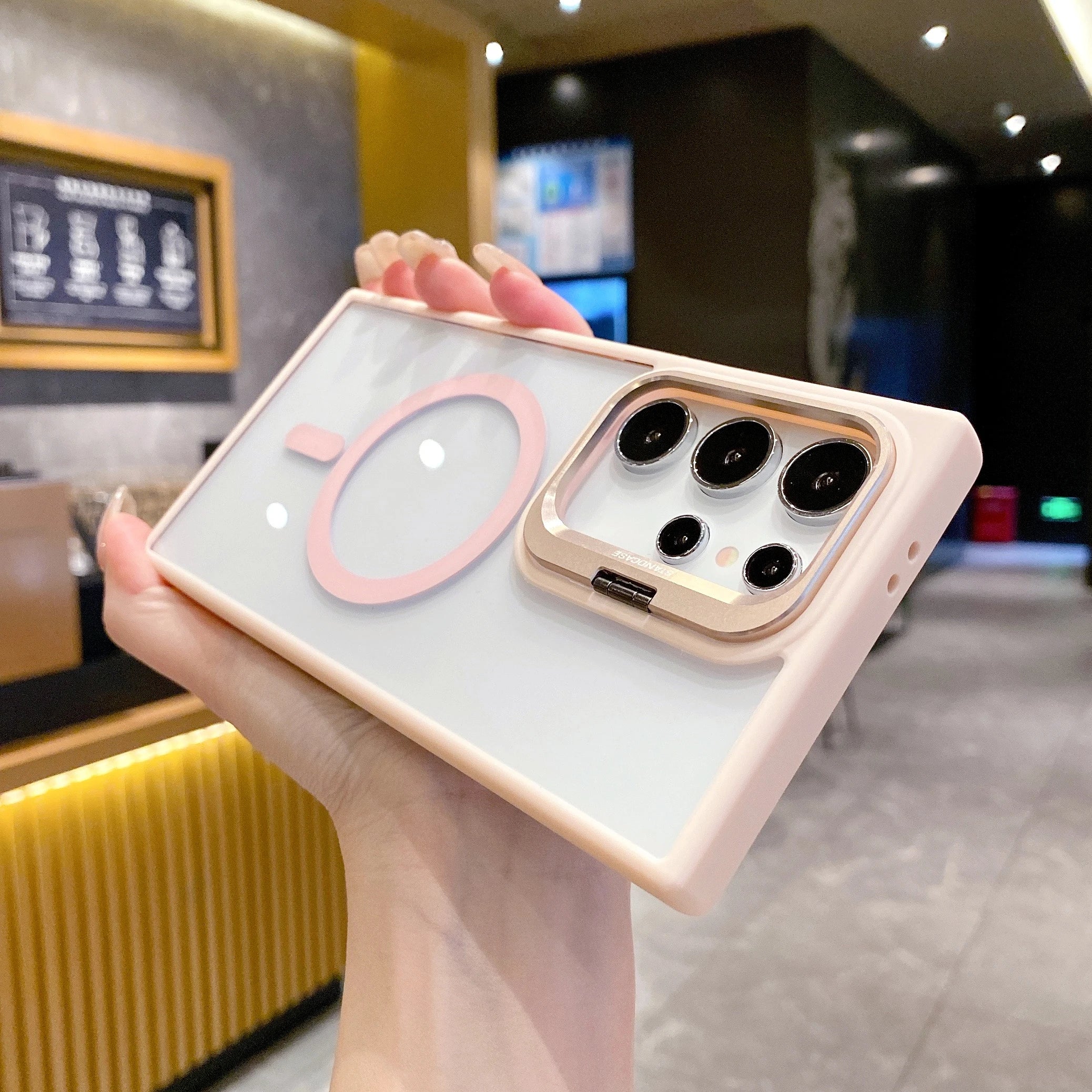 Hidden Camera Lens Holder Clear Case For Samsung