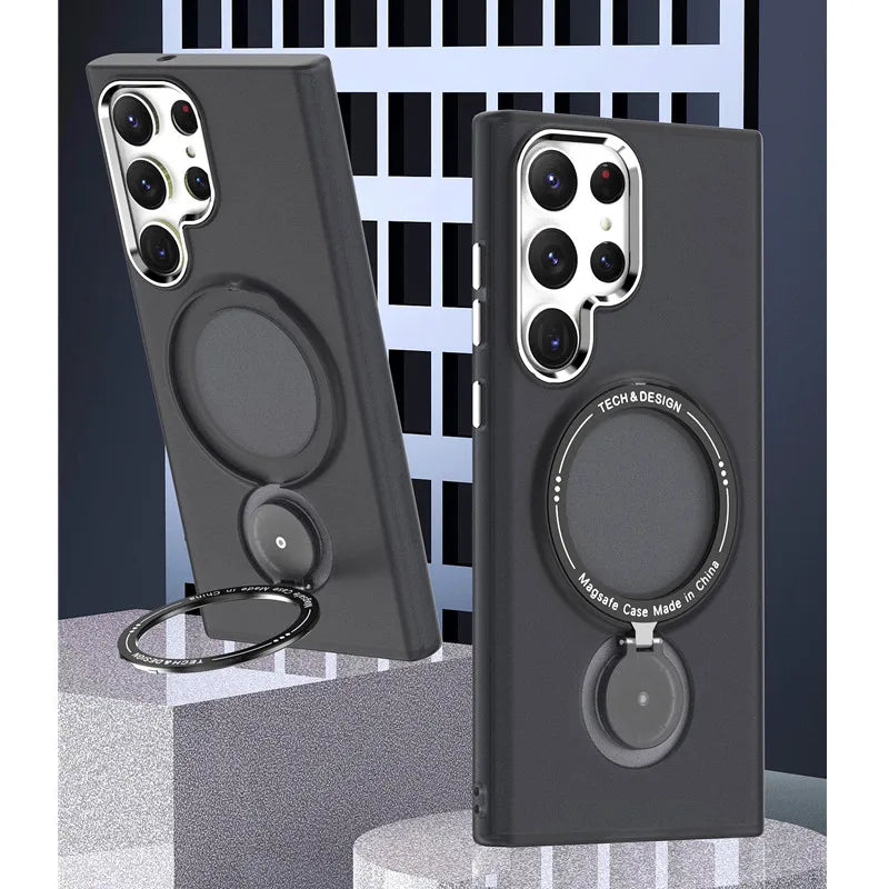 360° Swivel Stand Case For Samsung Electroplated Lens Hole Cover