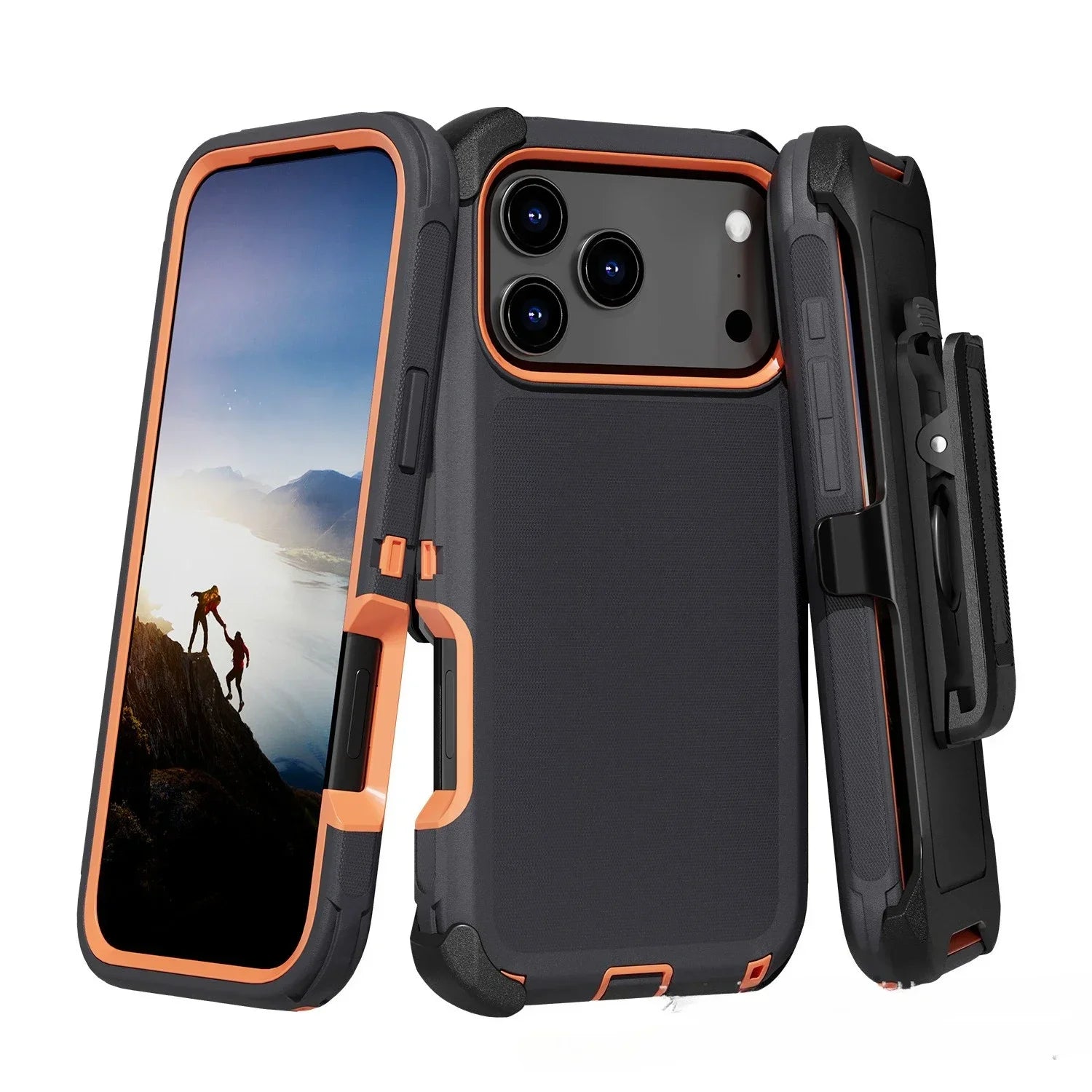 3 in 1 Shockproof Phone Case For iPhone  Case  Belt Clip Cover