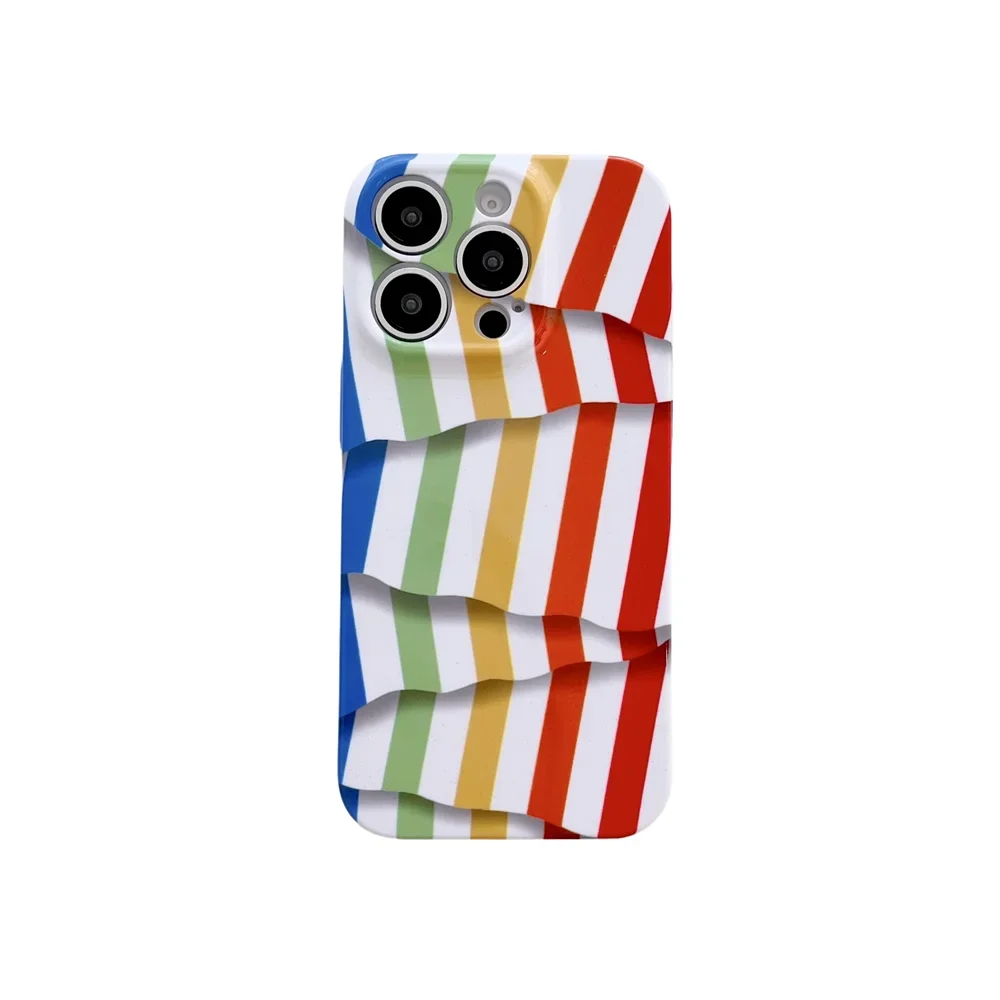 Stylish 3D Irregular Glossy Stripes Phone Case For iPhone