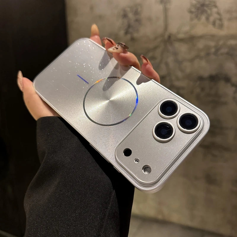 Magnetic Glitter Aurora Glossy Phone Case For Magsafe iPhone