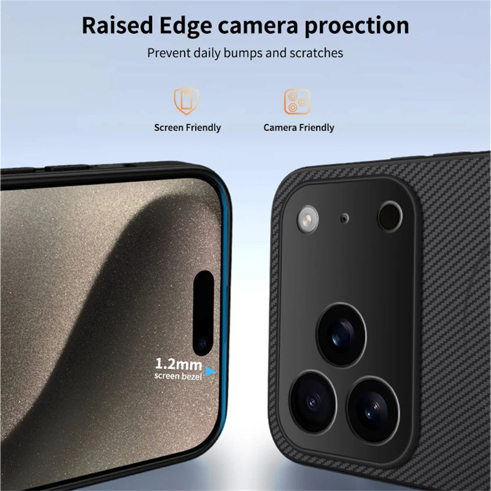Ultra Thin Carbon Fbier Magnetic Leather Case for iPhone
